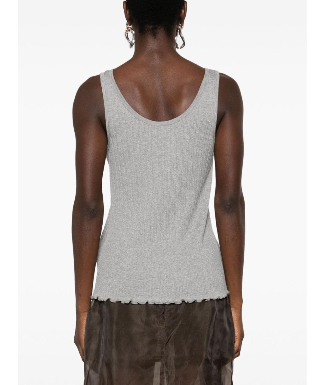 FENDI Серая хлопковая майка, фото 4