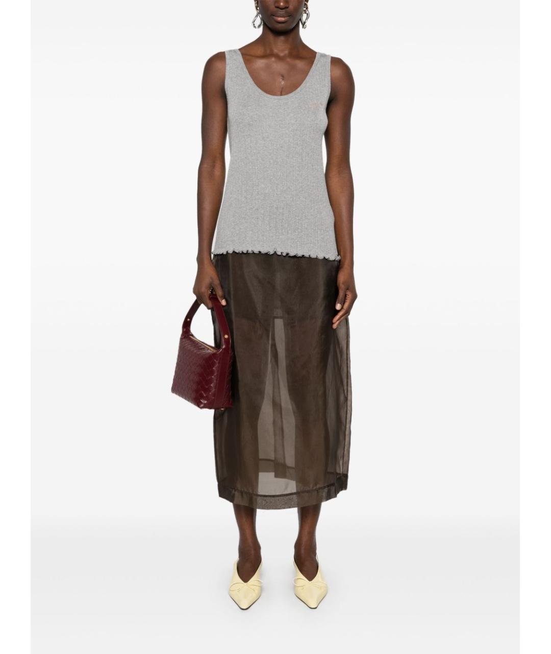 FENDI Серая хлопковая майка, фото 5