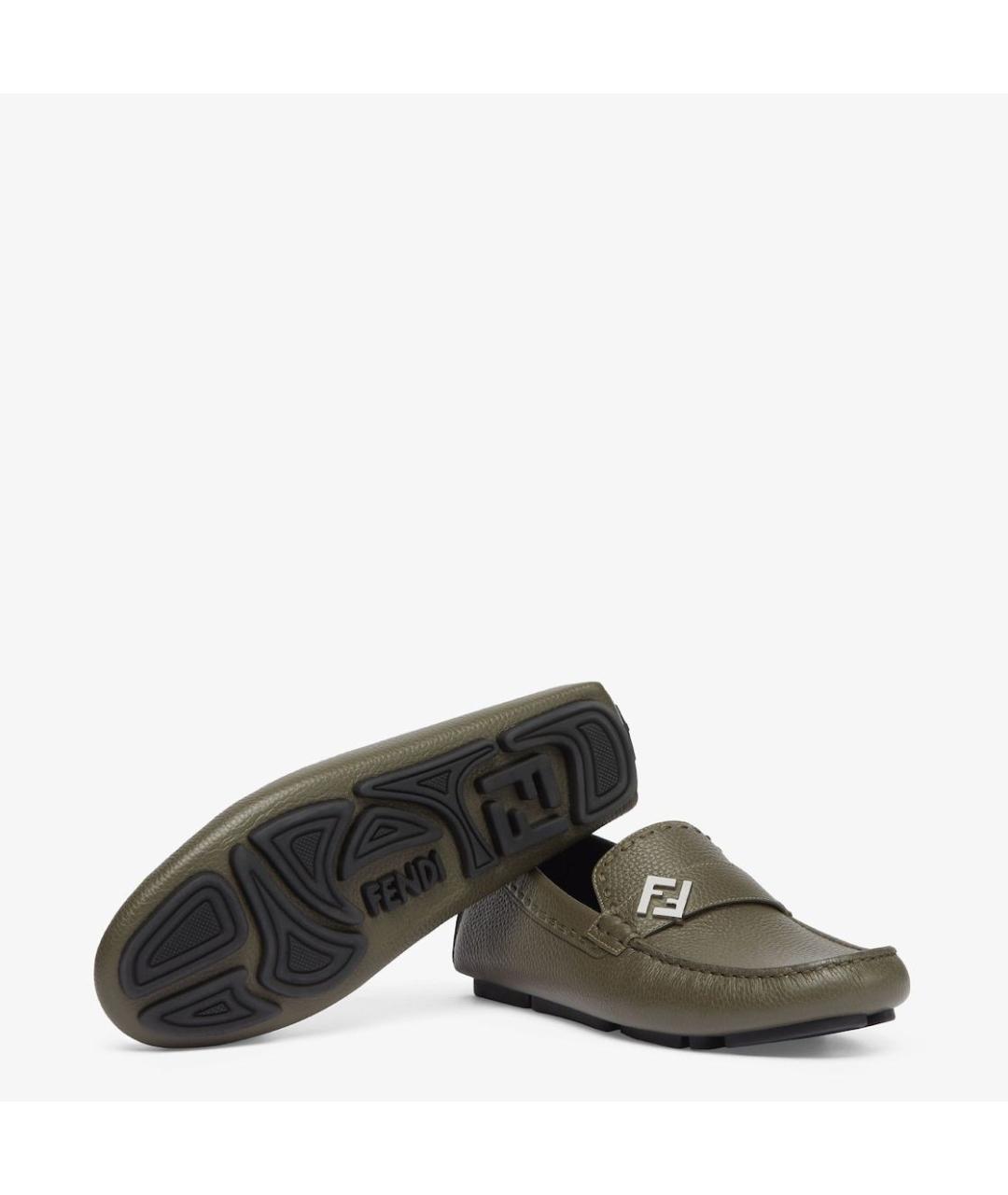 FENDI Зеленые лоферы, фото 3
