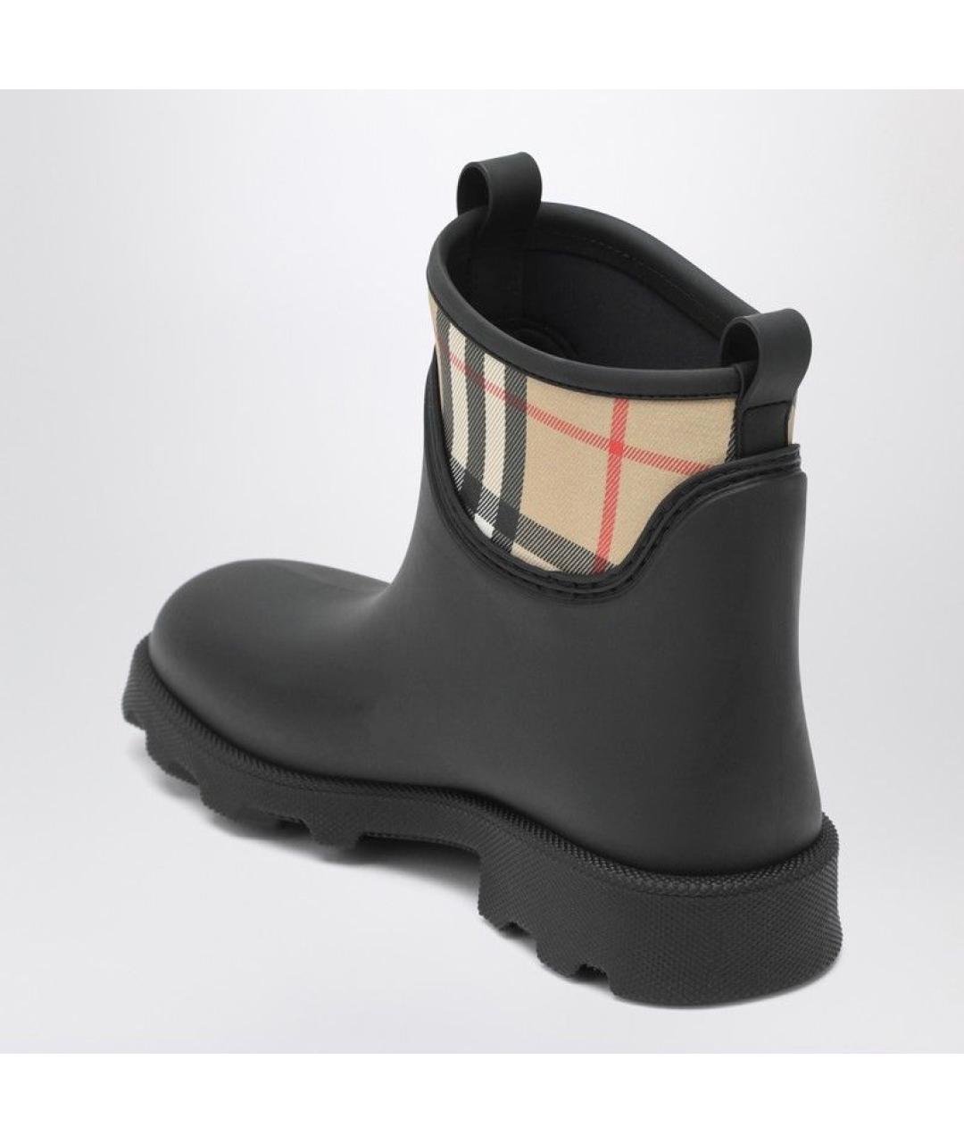 BURBERRY Черные резиновые высокие ботинки, фото 3