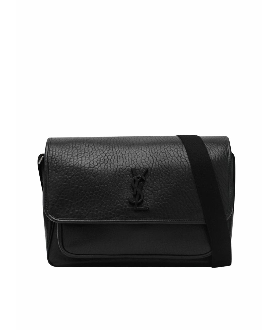 SAINT LAURENT Черная кожаная сумка на плечо, фото 6