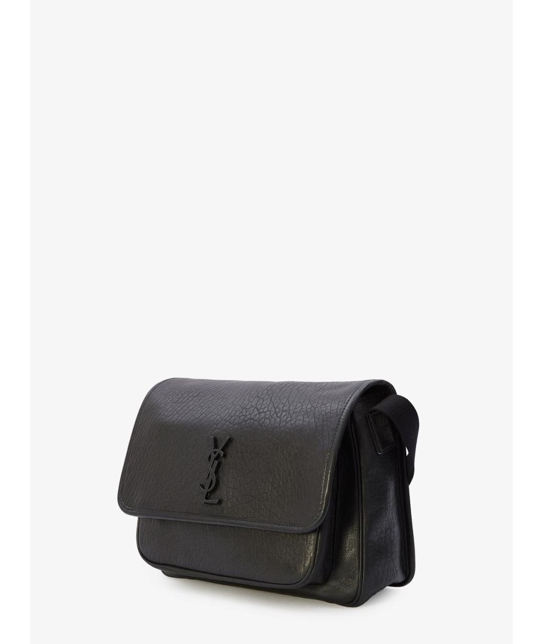 SAINT LAURENT Черная кожаная сумка на плечо, фото 3