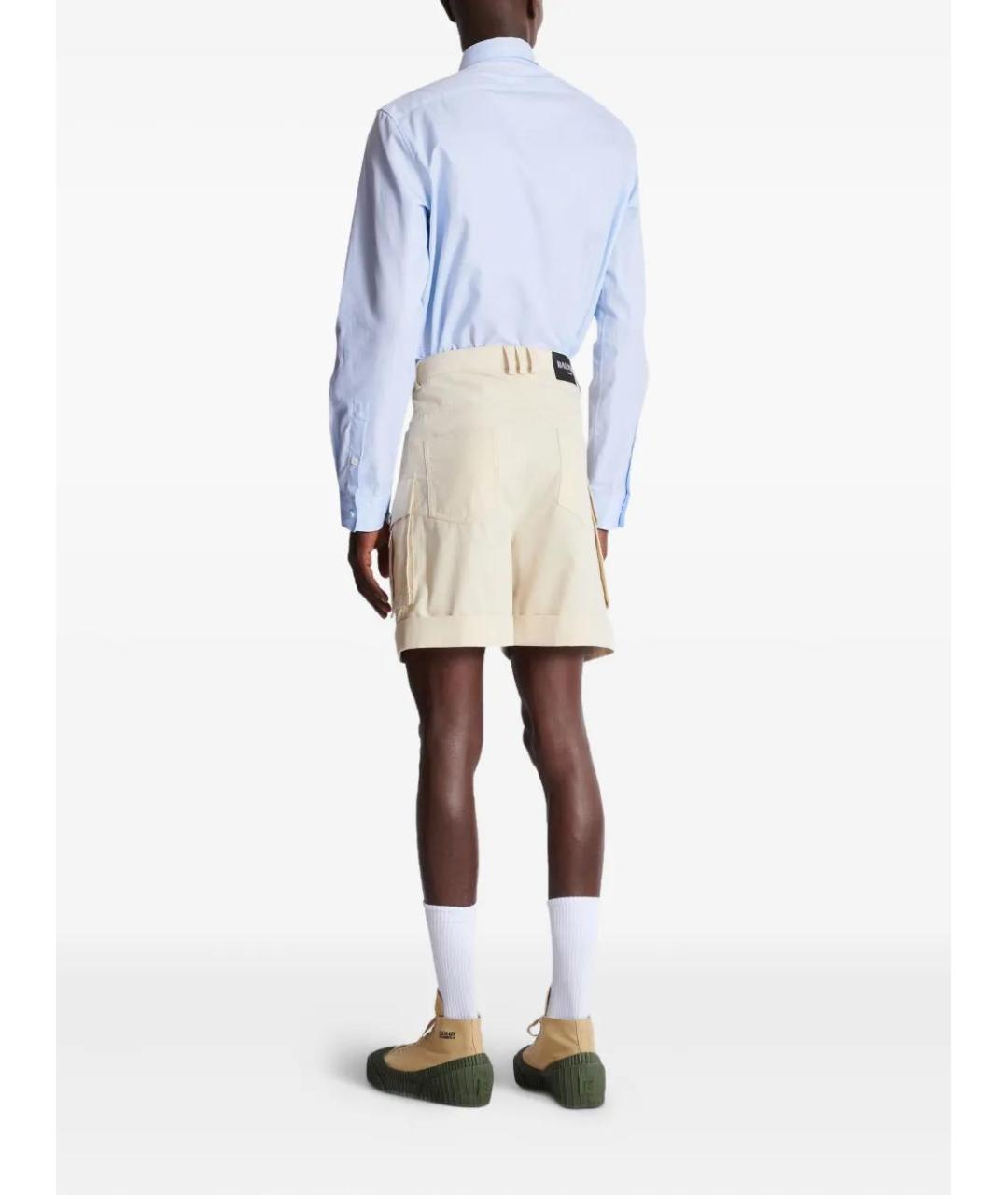 BALMAIN Бежевые шерстяные шорты, фото 4