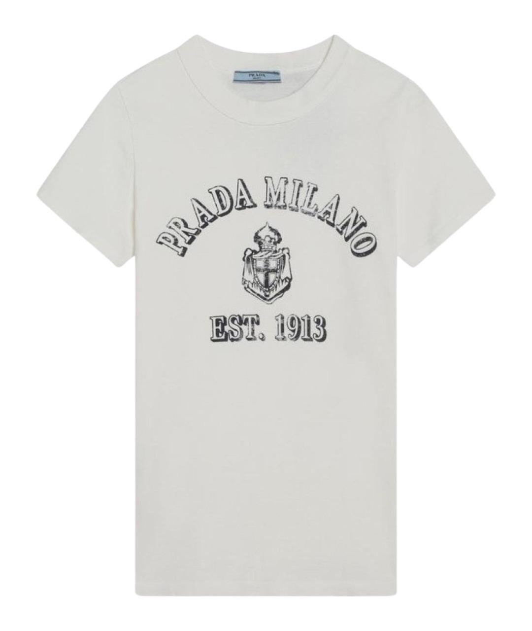 PRADA Белая хлопковая футболка, фото 1