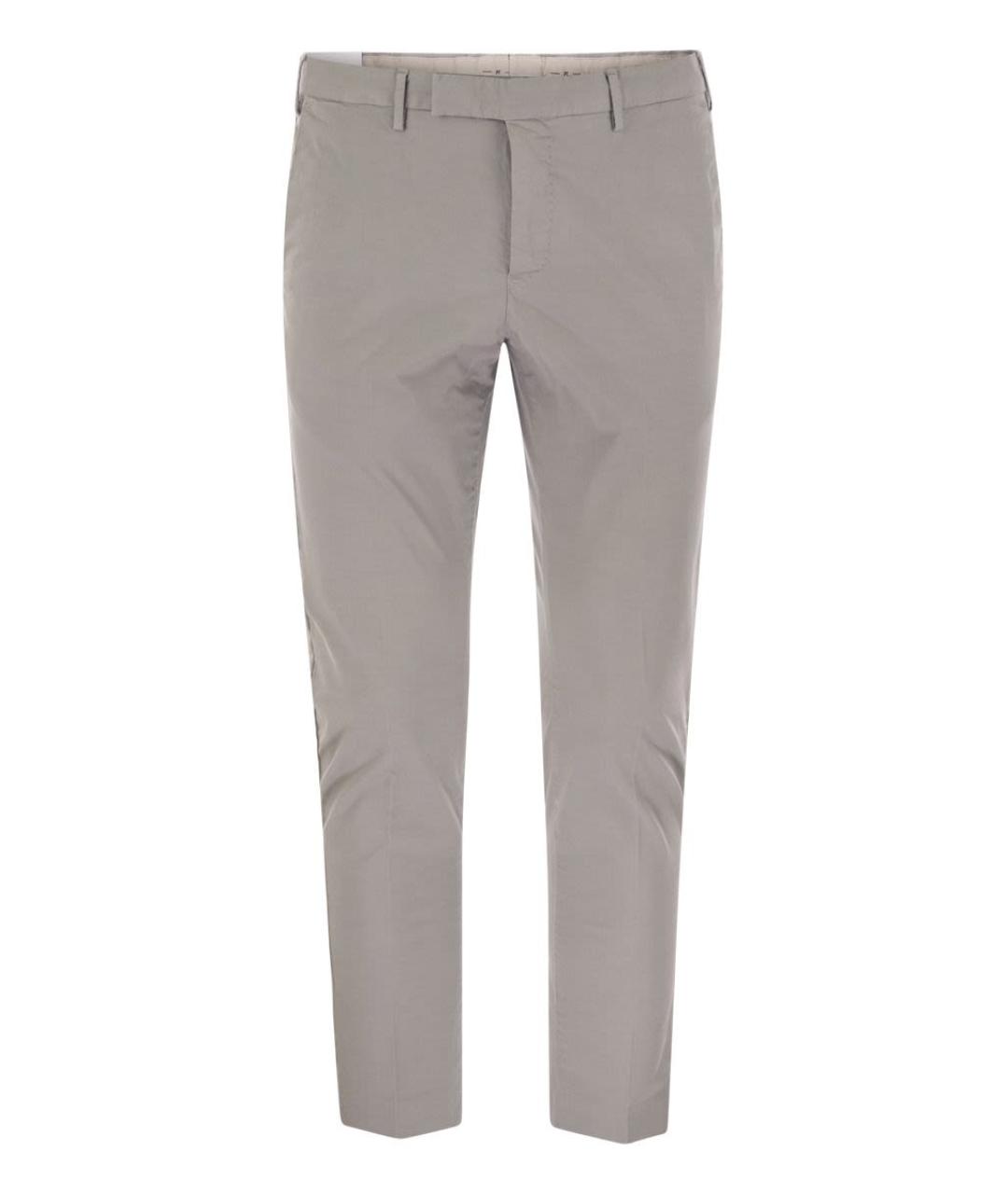 PT TORINO Серые хлопковые повседневные брюки, фото 1