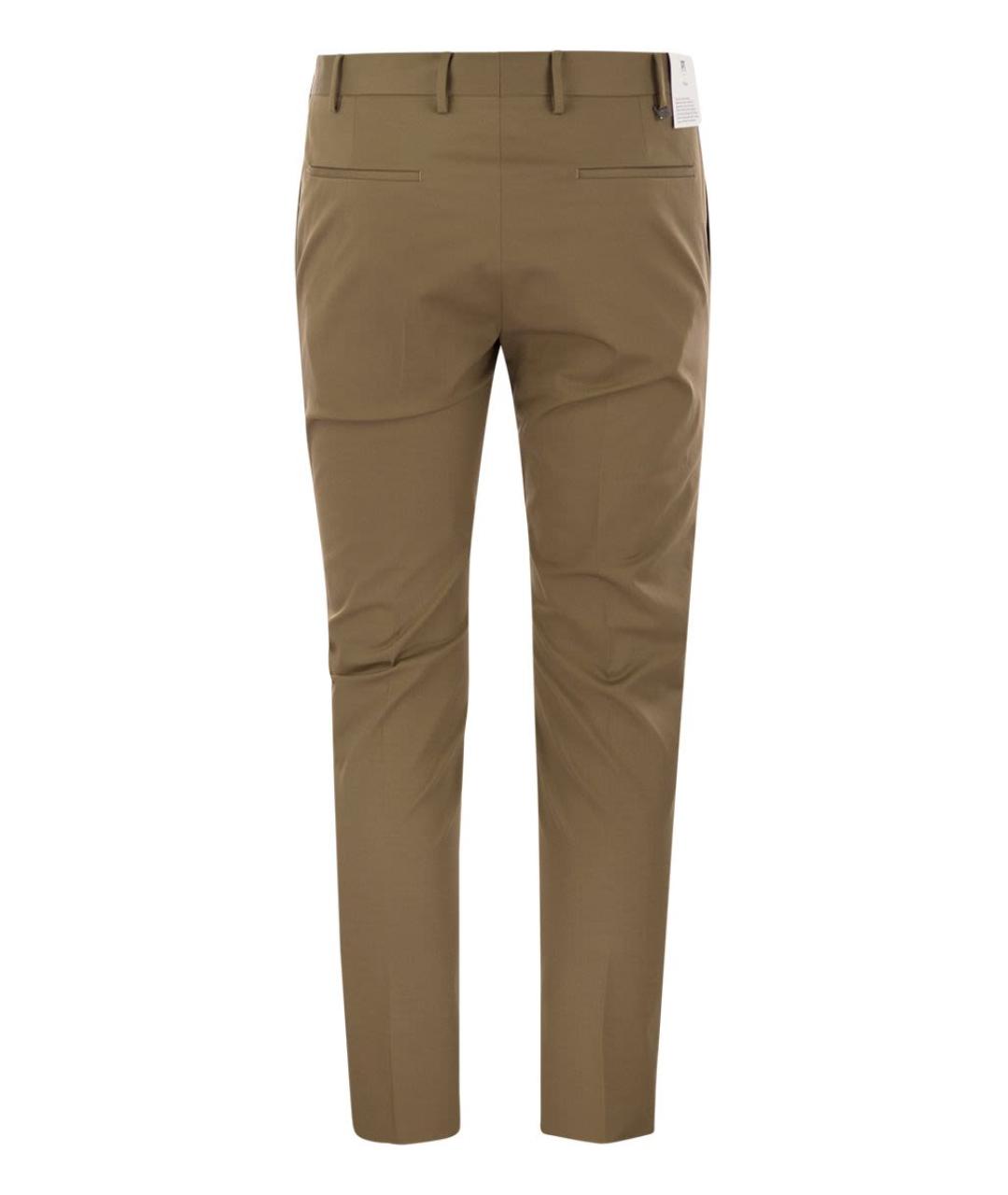 PT TORINO Коричневые хлопковые повседневные брюки, фото 2