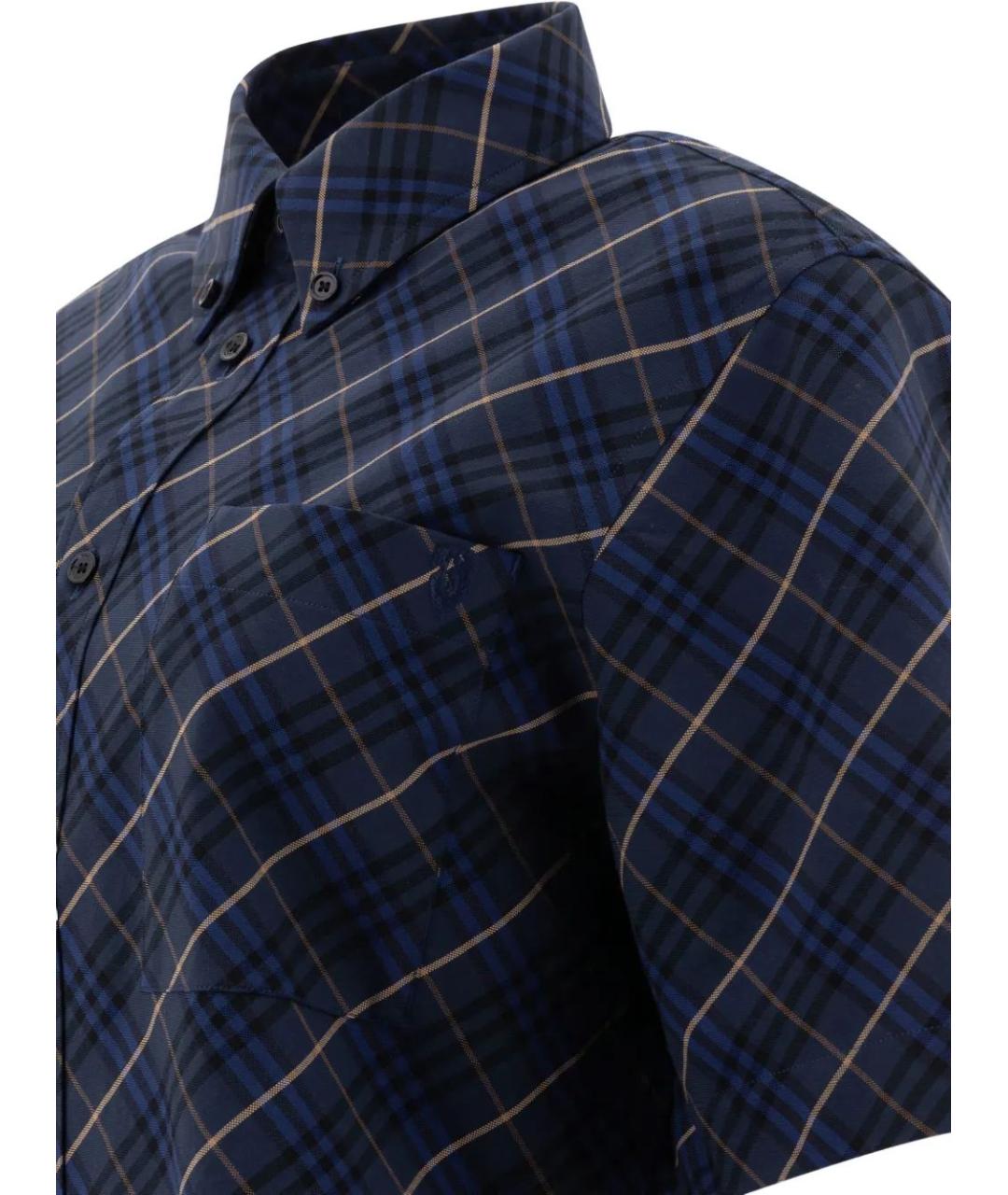 BURBERRY Синяя хлопковая кэжуал рубашка, фото 4