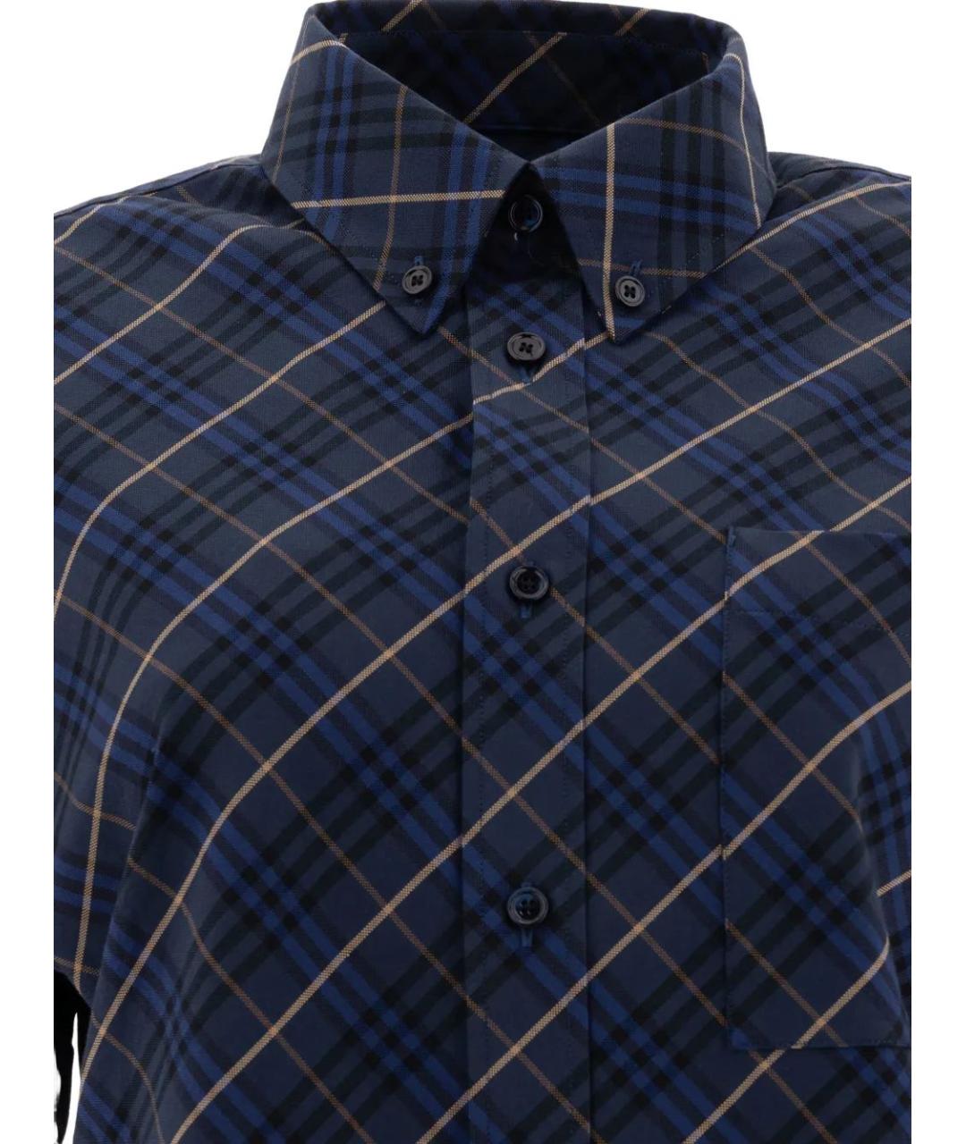 BURBERRY Синяя хлопковая кэжуал рубашка, фото 3