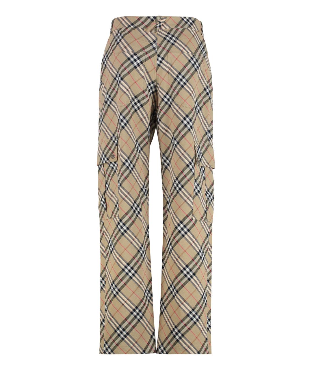 BURBERRY Мульти хлопковые повседневные брюки, фото 2