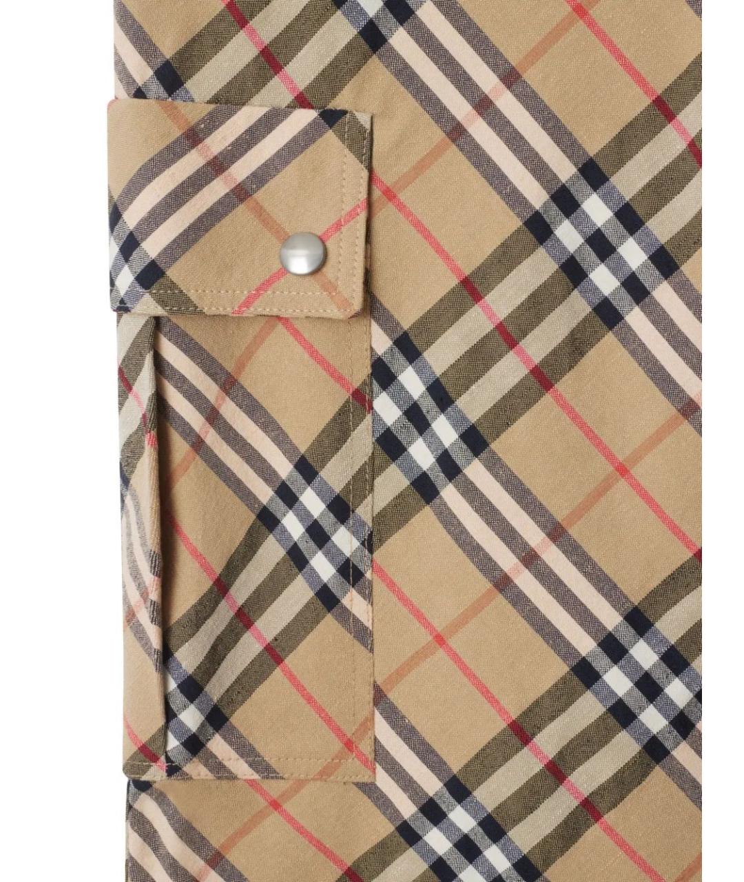 BURBERRY Мульти хлопковые повседневные брюки, фото 5