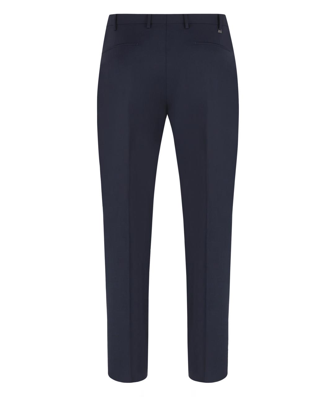 PT TORINO Синие шерстяные классические брюки, фото 2