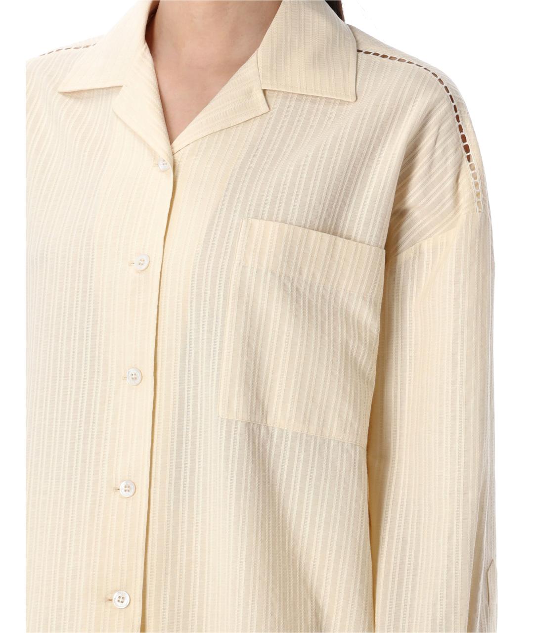 GOLDEN GOOSE DELUXE BRAND Бежевая хлопковая рубашка, фото 4