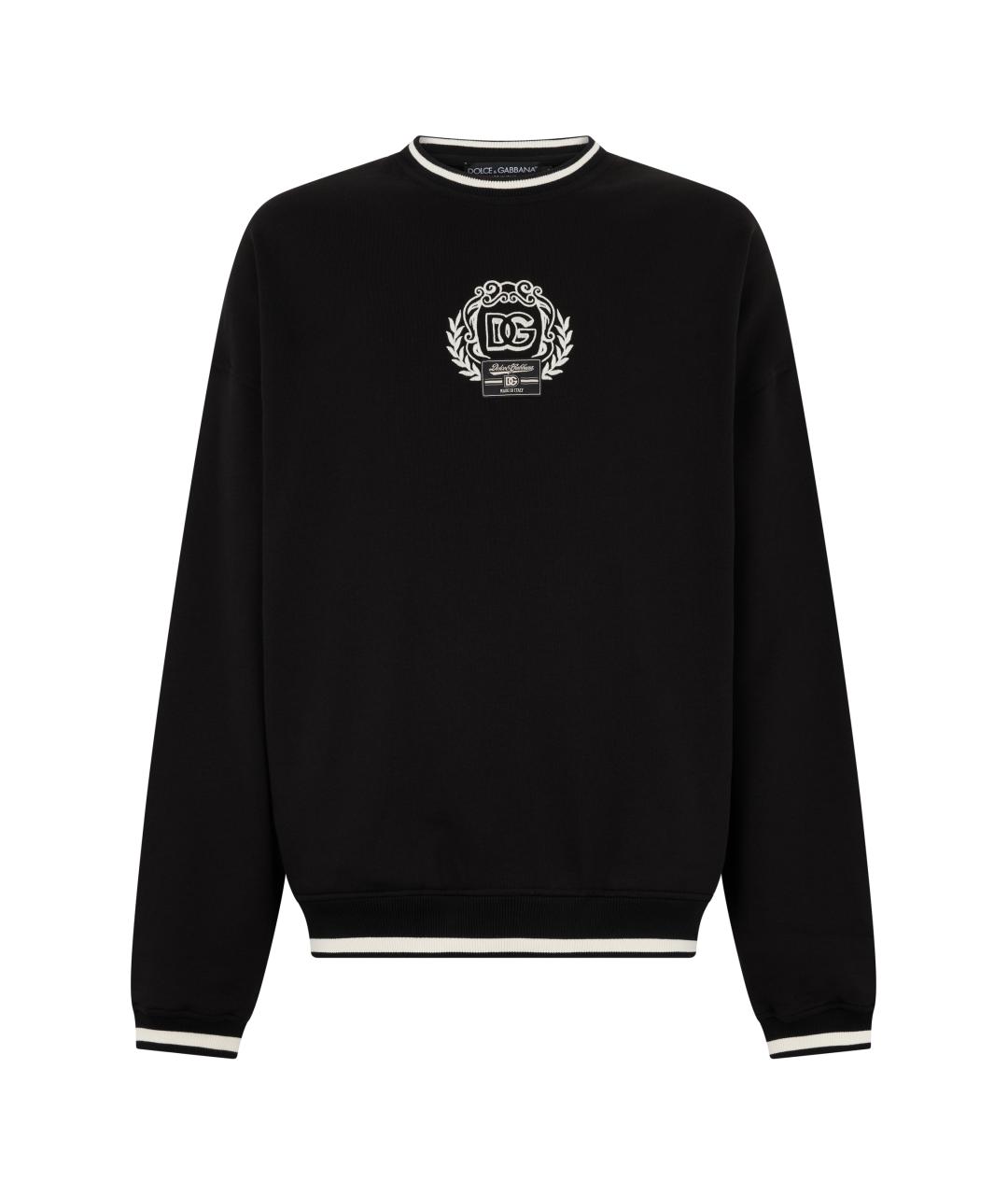 DOLCE&GABBANA Черный хлопковый джемпер / свитер, фото 2