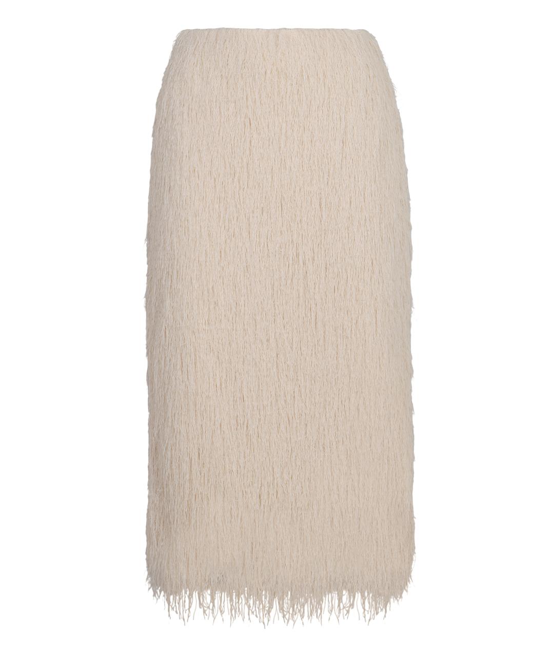 DRIES VAN NOTEN Белая полиэстеровая юбка миди, фото 1