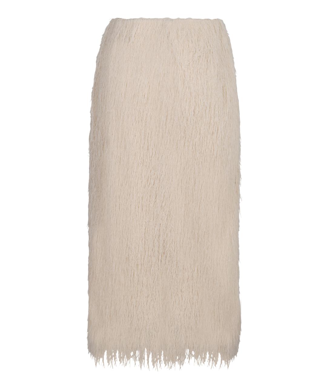 DRIES VAN NOTEN Белая полиэстеровая юбка миди, фото 2