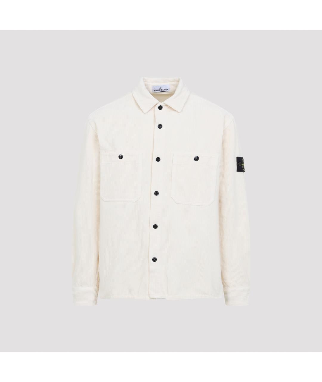 STONE ISLAND Белая хлопковая кэжуал рубашка, фото 2
