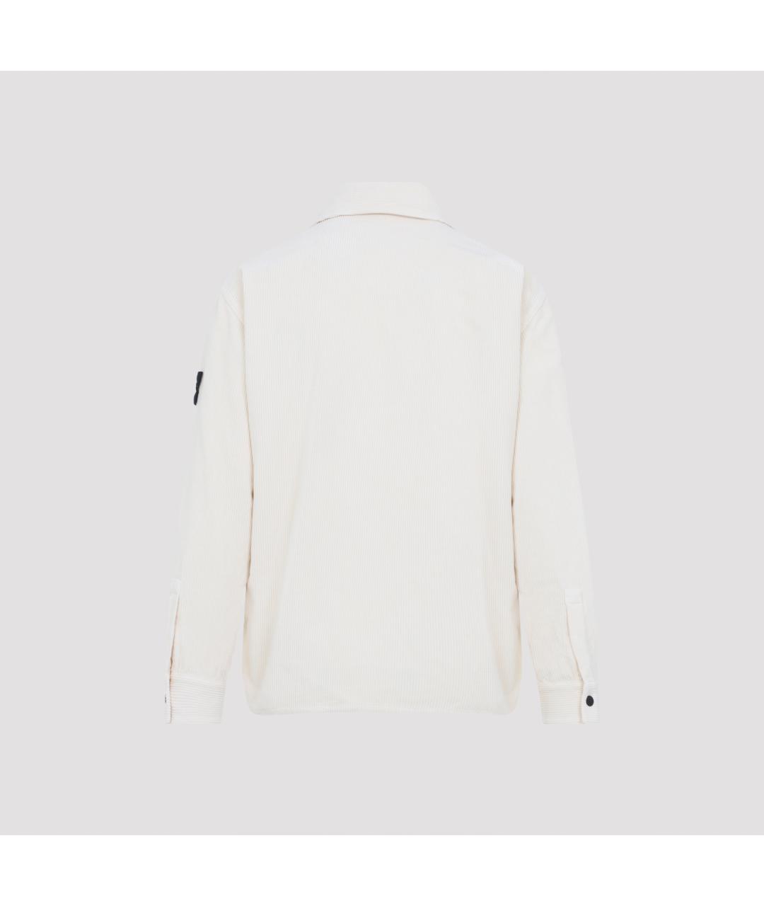 STONE ISLAND Белая хлопковая кэжуал рубашка, фото 3
