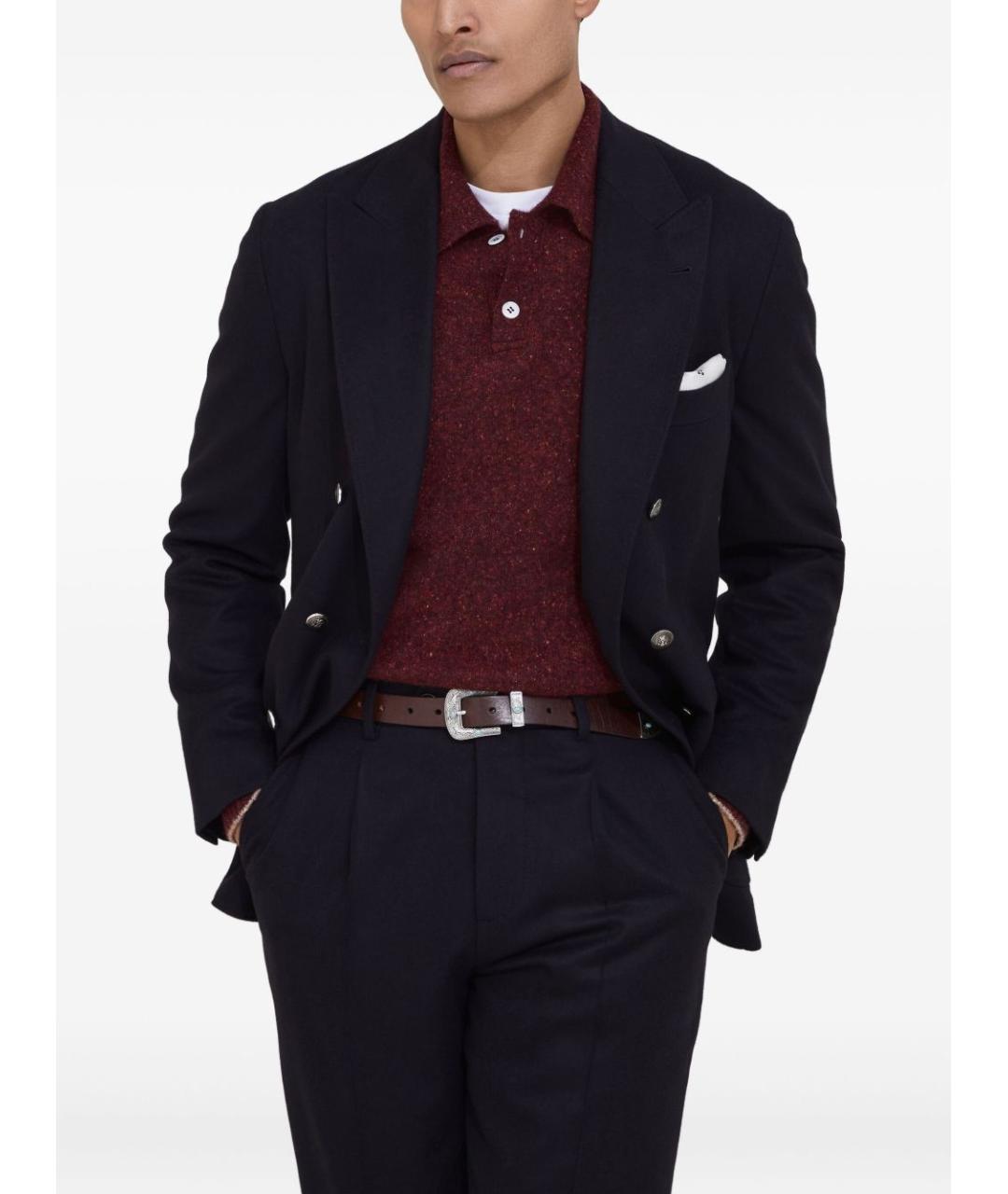 BRUNELLO CUCINELLI Бордовый шерстяной джемпер / свитер, фото 5