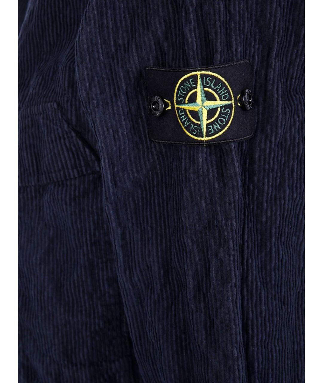 STONE ISLAND Синяя хлопковая кэжуал рубашка, фото 2