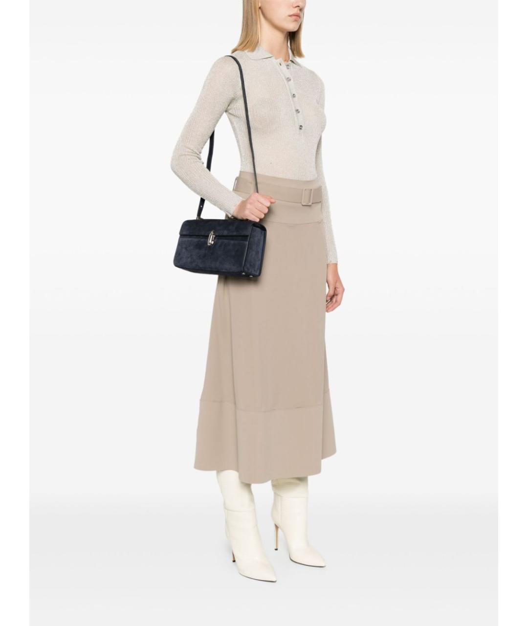 Savette Темно-синяя замшевая сумка через плечо, фото 4