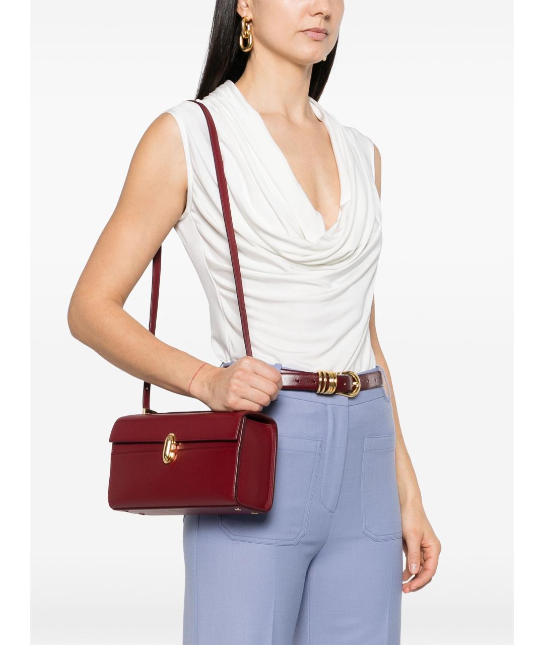 Savette Красная кожаная сумка через плечо, фото 2