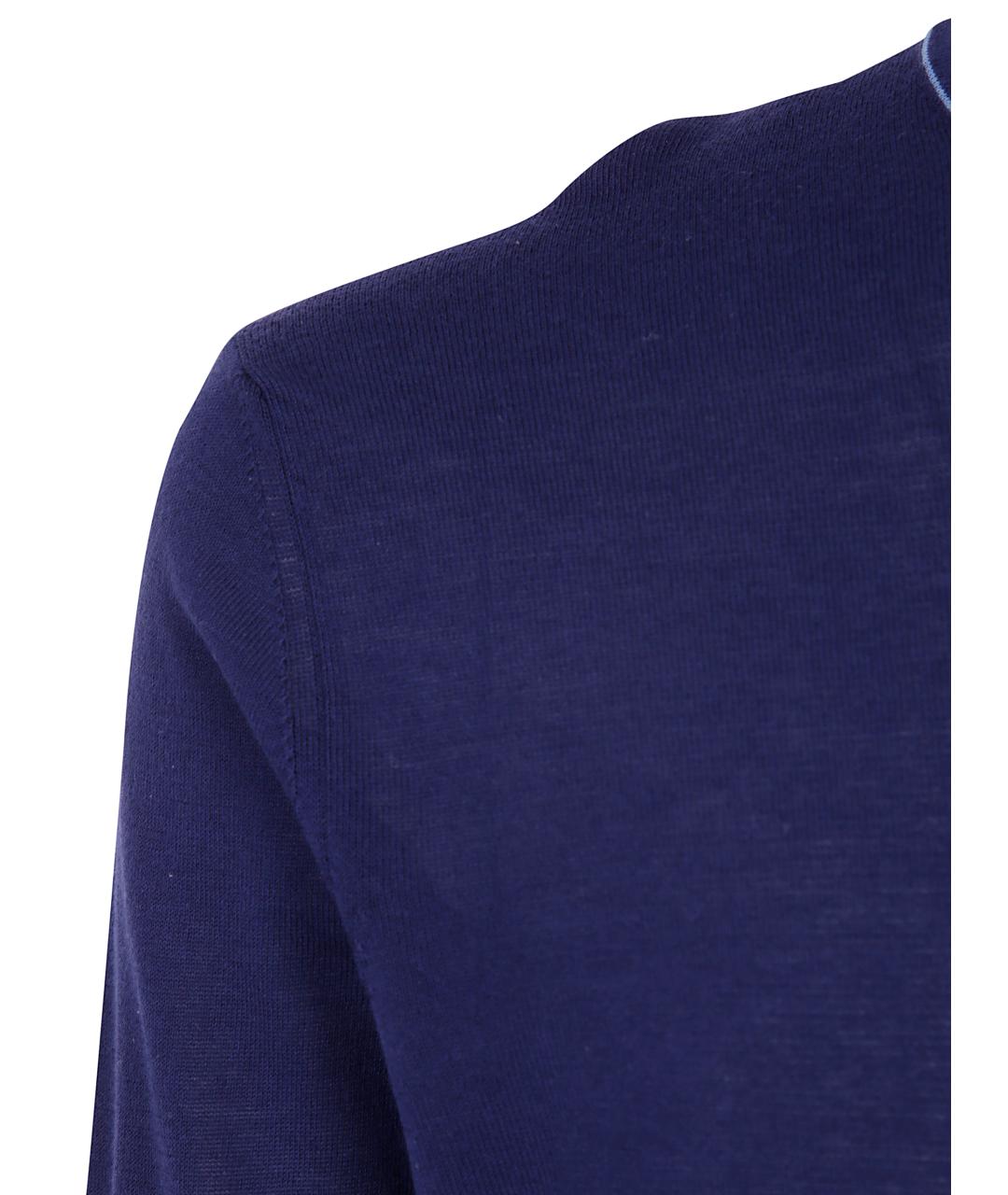 MOORER Синий хлопковый джемпер / свитер, фото 3