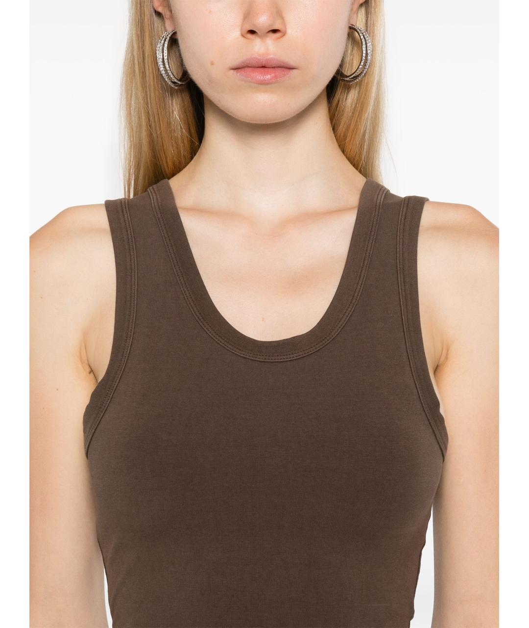 entire studios Коричневая хлопковая майка, фото 4