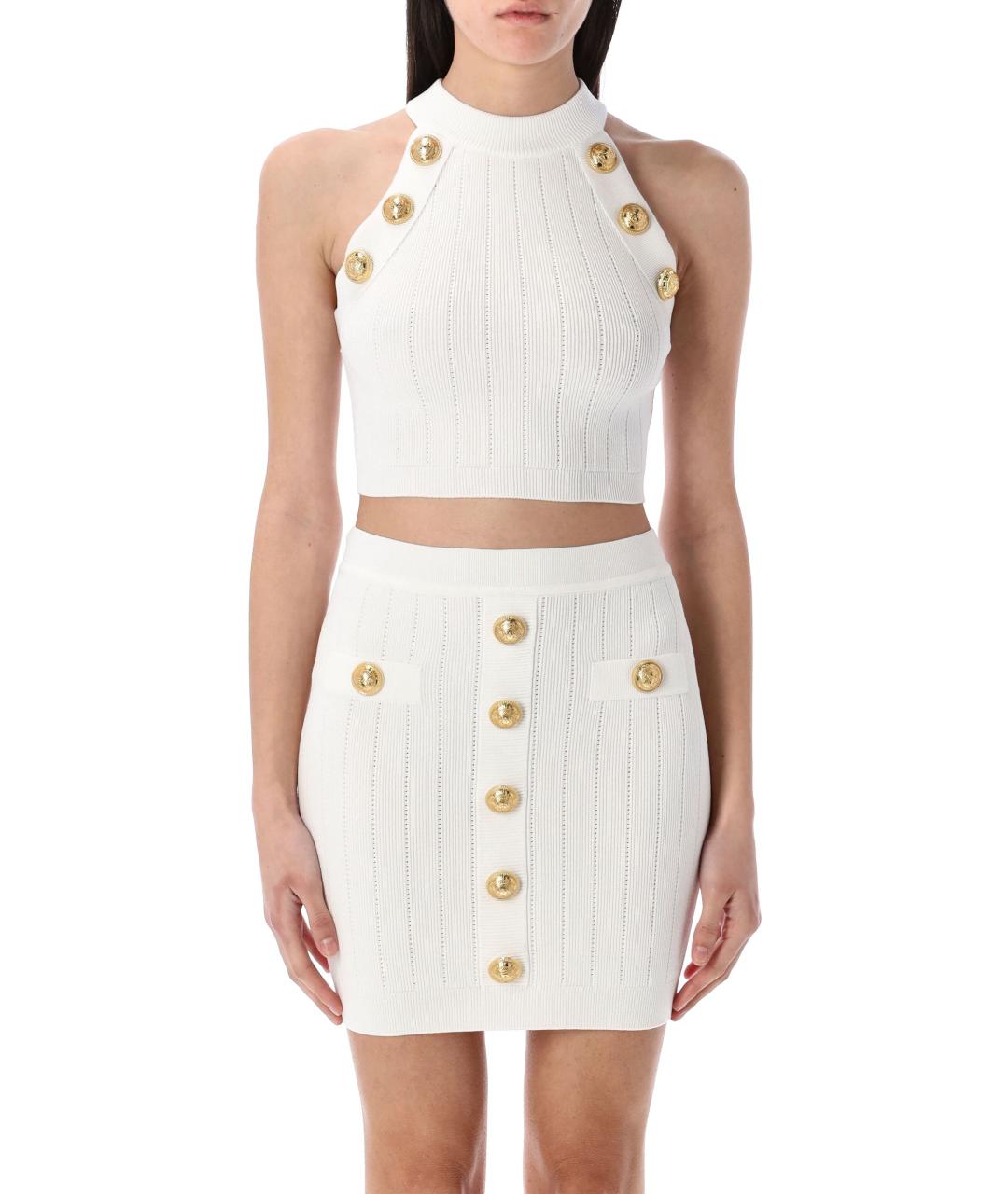 BALMAIN Белая вискозная майка, фото 2