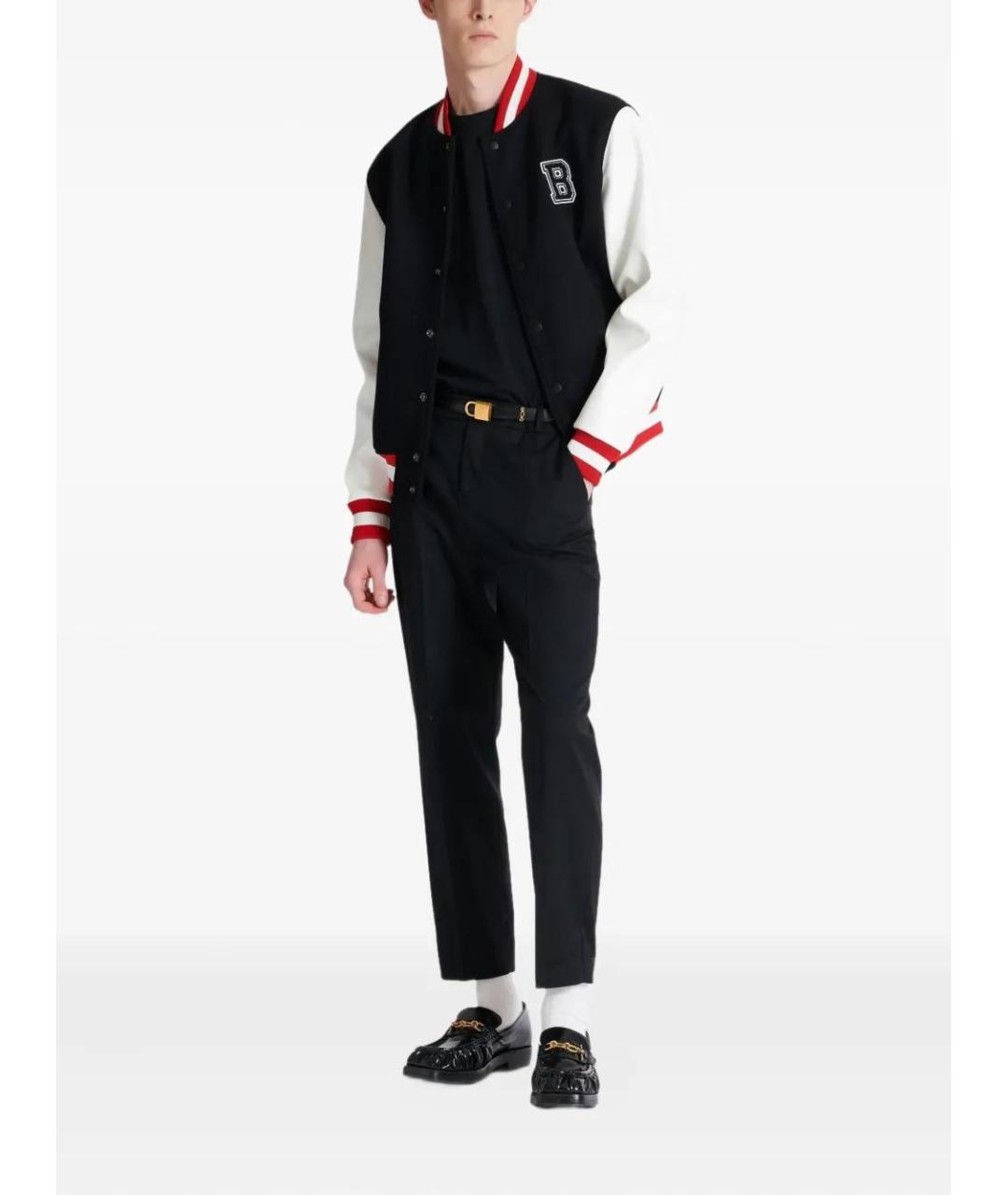 BALMAIN Черная хлопковая футболка, фото 2