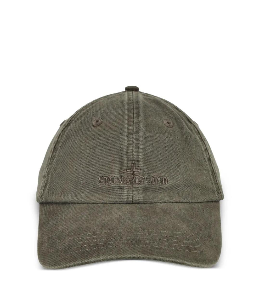 STONE ISLAND Зеленая хлопковая кепка/бейсболка, фото 1