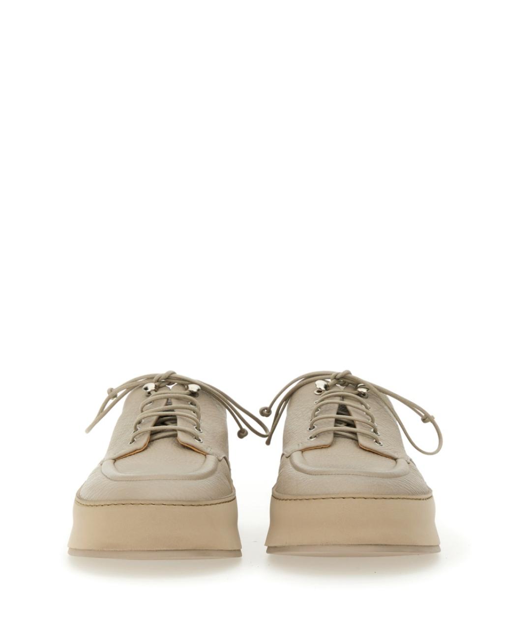MARSELL Бежевые кожаные низкие ботинки, фото 4
