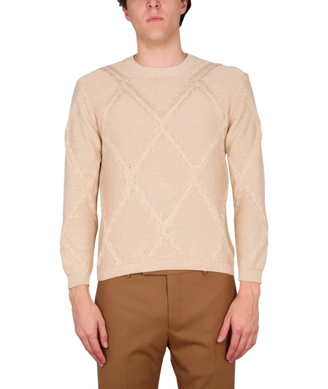 BALLANTYNE Бежевый хлопковый джемпер / свитер, фото 2