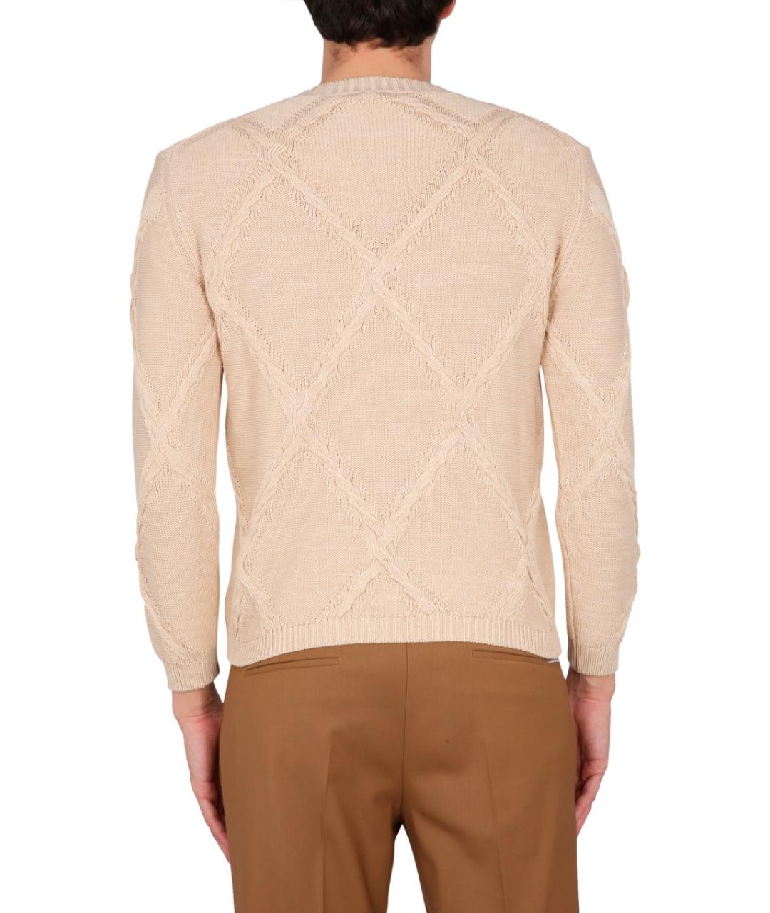 BALLANTYNE Бежевый хлопковый джемпер / свитер, фото 4
