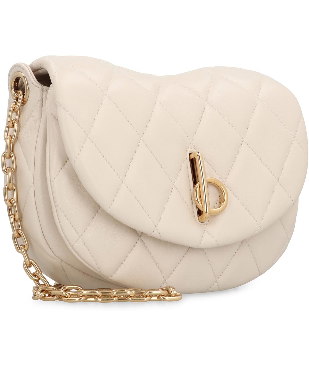 BURBERRY Бежевая кожаная сумка через плечо, фото 3