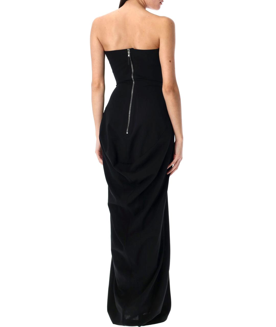 RICK OWENS Черное шерстяное вечернее платье, фото 3