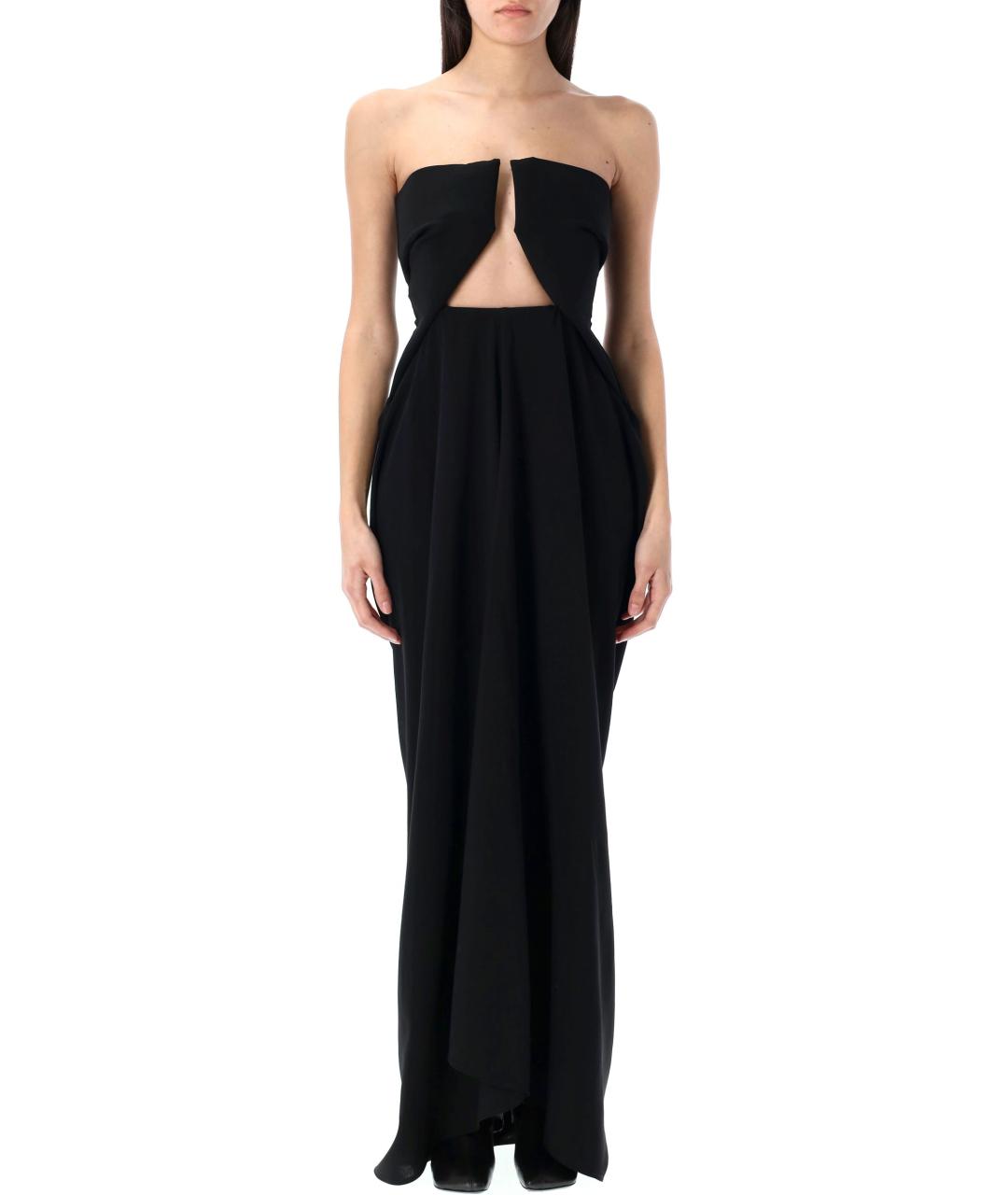 RICK OWENS Черное шерстяное вечернее платье, фото 2