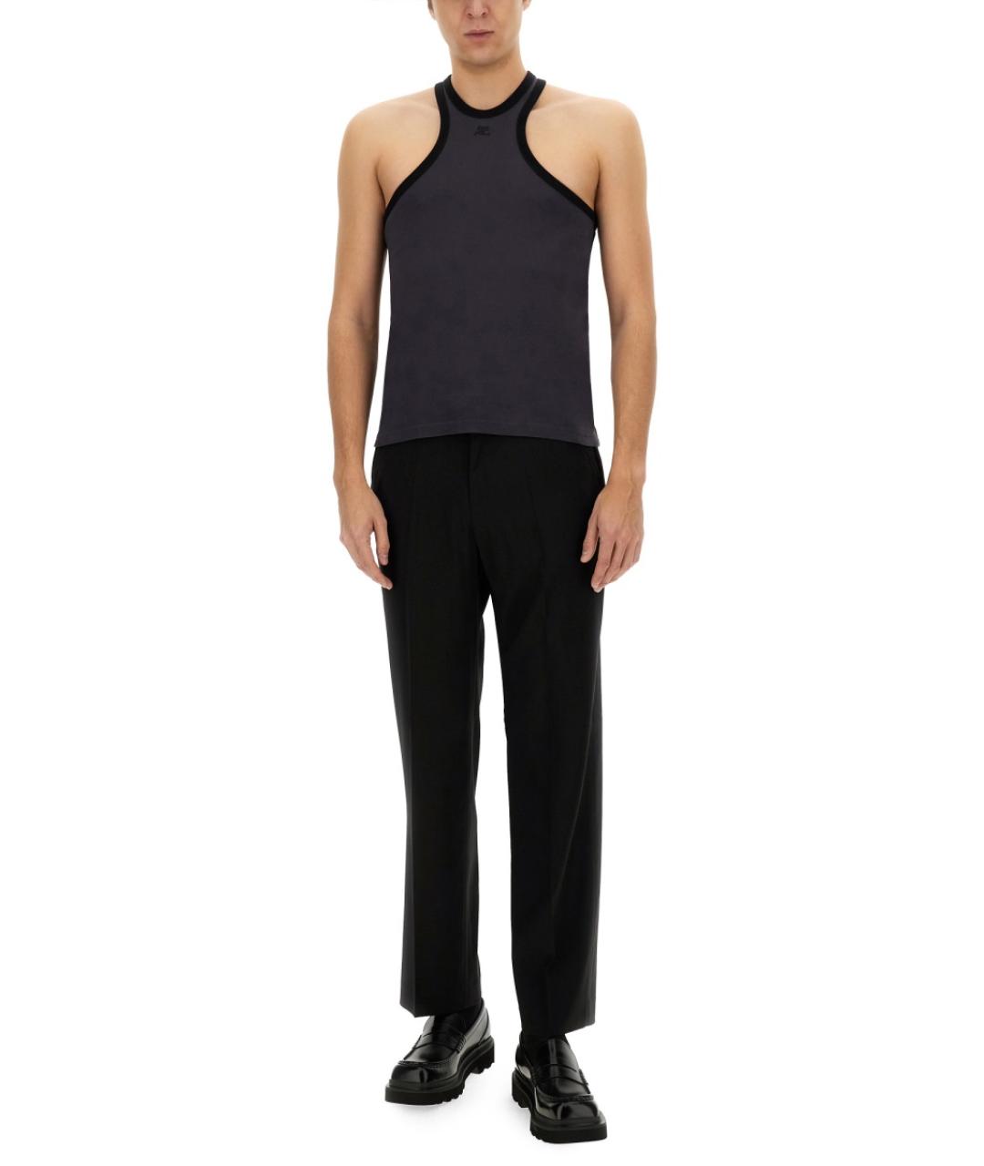 COURREGES Черная хлопковая майка, фото 3