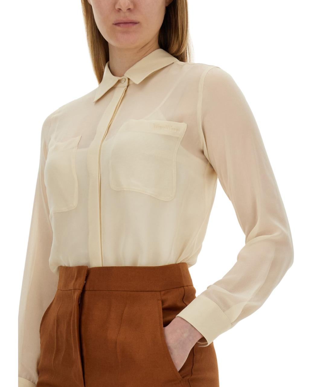 MAX MARA Бежевая ацетатная рубашка, фото 5