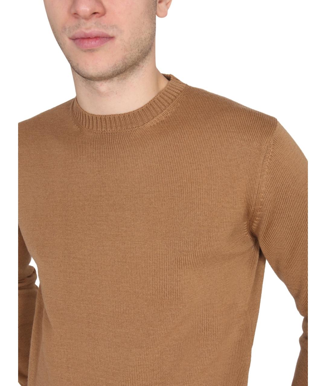 BALLANTYNE Бежевый шерстяной джемпер / свитер, фото 4