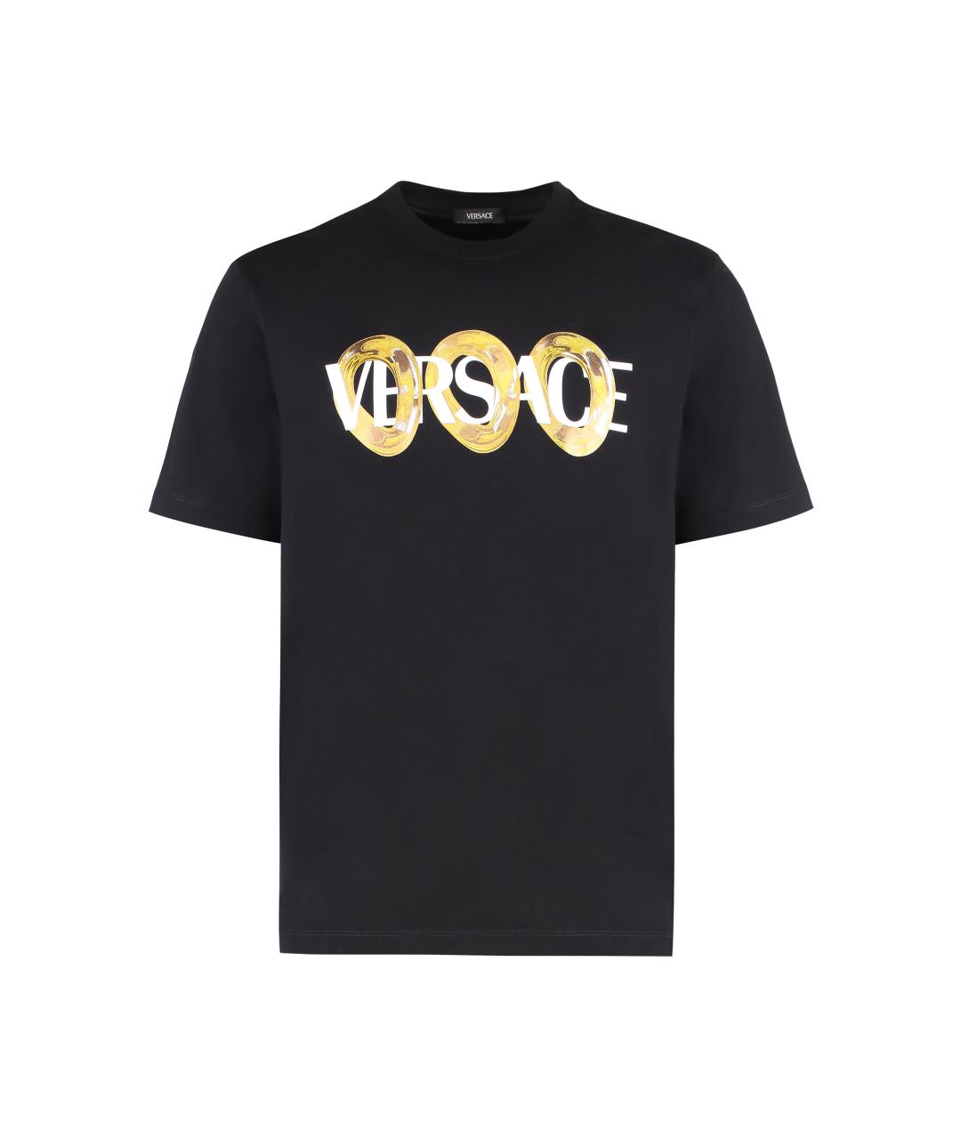 VERSACE Черная хлопковая футболка, фото 1