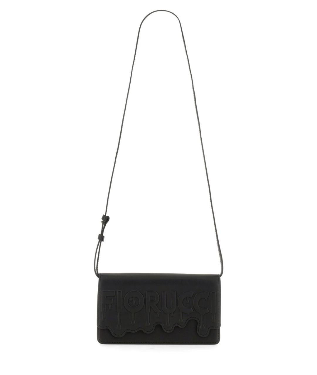 FIORUCCI Черная кожаная сумка через плечо, фото 1