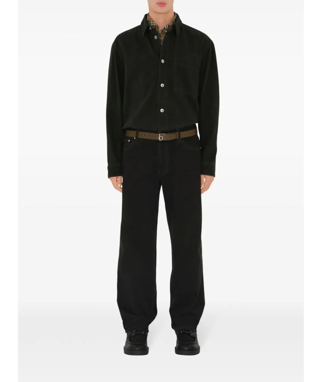 BURBERRY Черные хлопковые повседневные брюки, фото 2