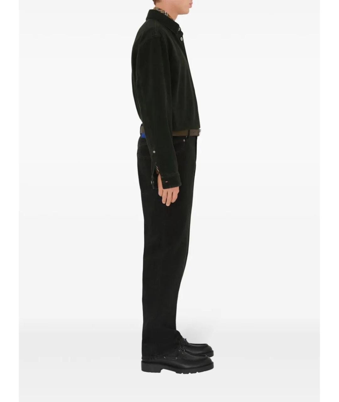 BURBERRY Черные хлопковые повседневные брюки, фото 3