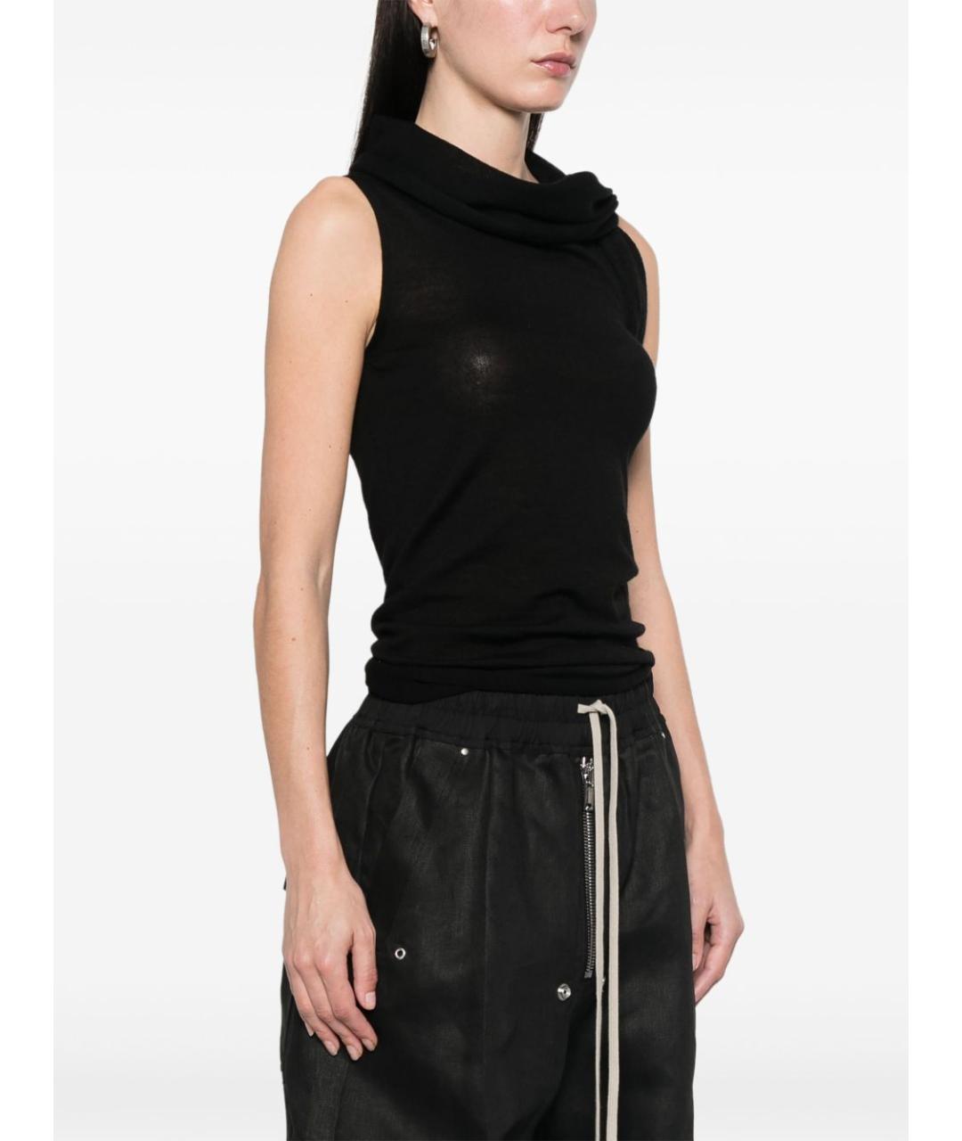 RICK OWENS Черная шерстяная майка, фото 5