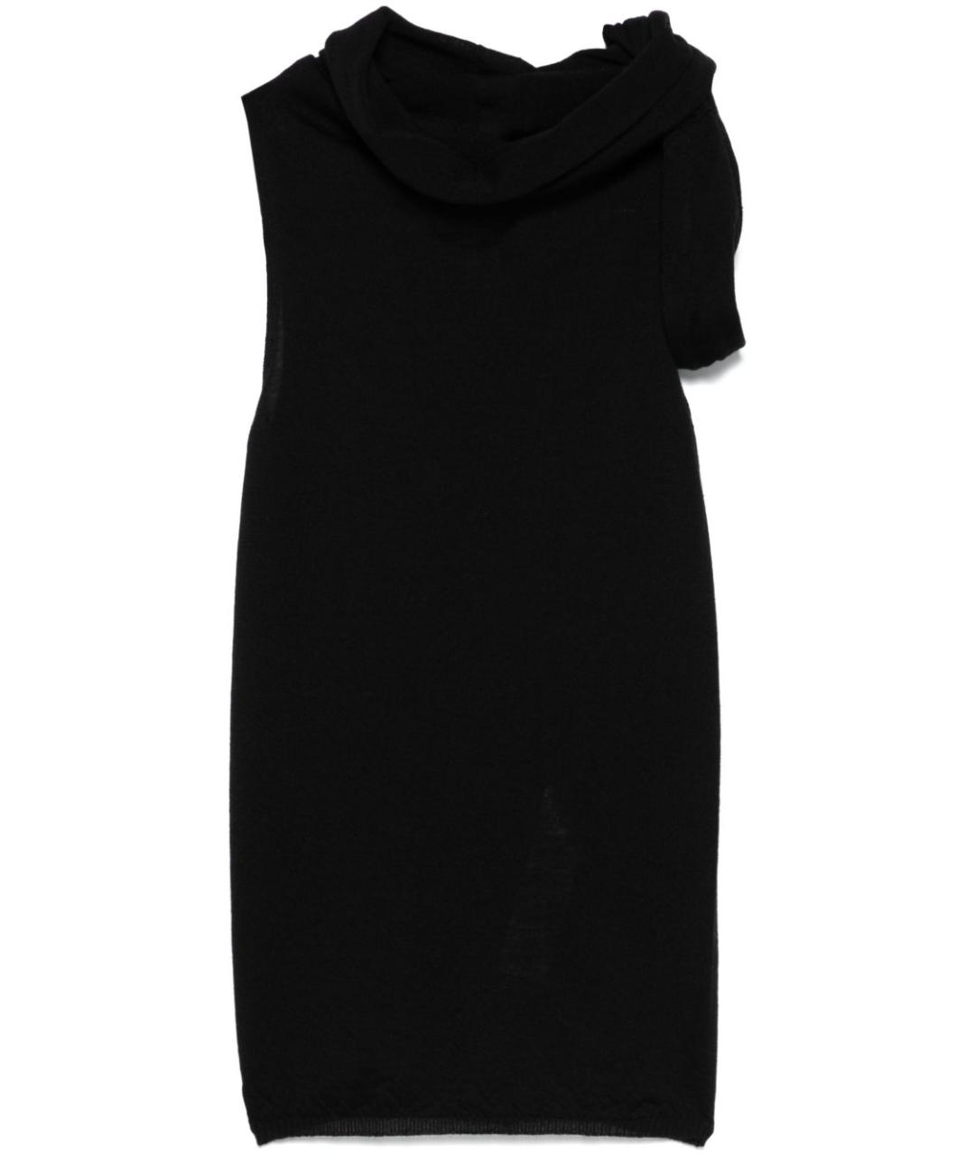 RICK OWENS Черная шерстяная майка, фото 1