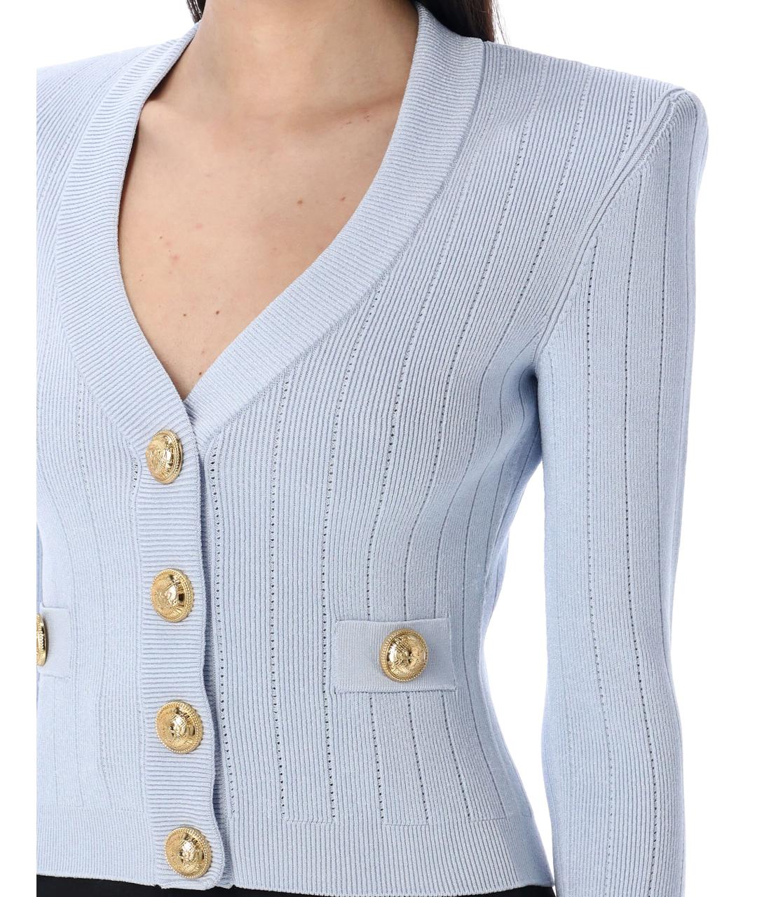 BALMAIN Синий вискозный кардиган, фото 4