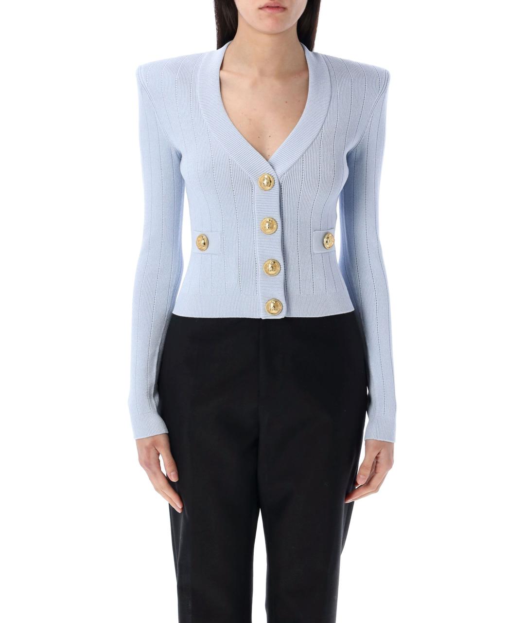 BALMAIN Синий вискозный кардиган, фото 2