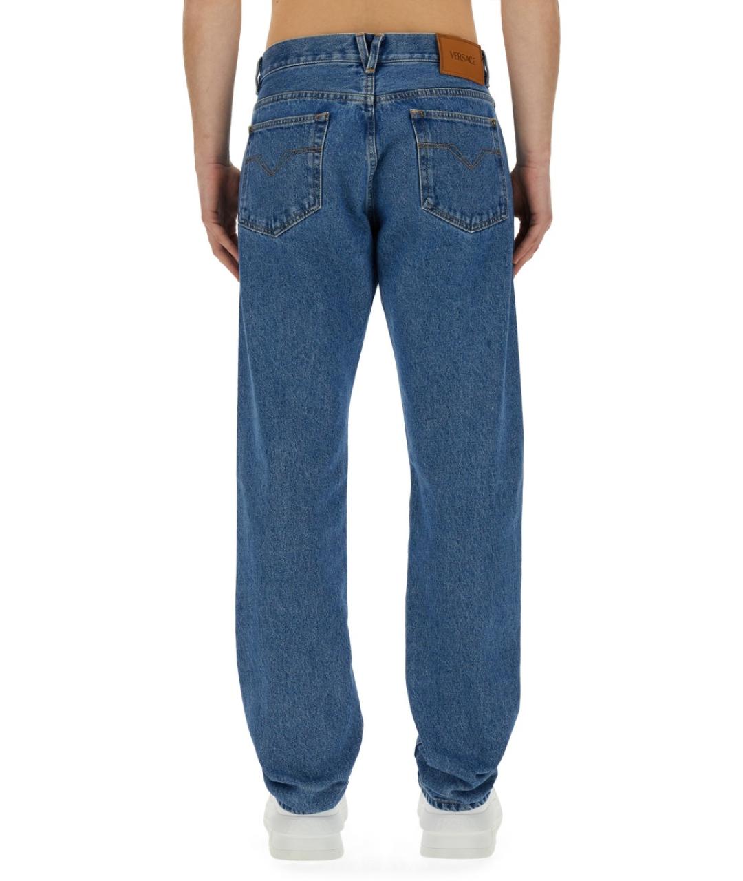 VERSACE Синие хлопковые повседневные брюки, фото 3