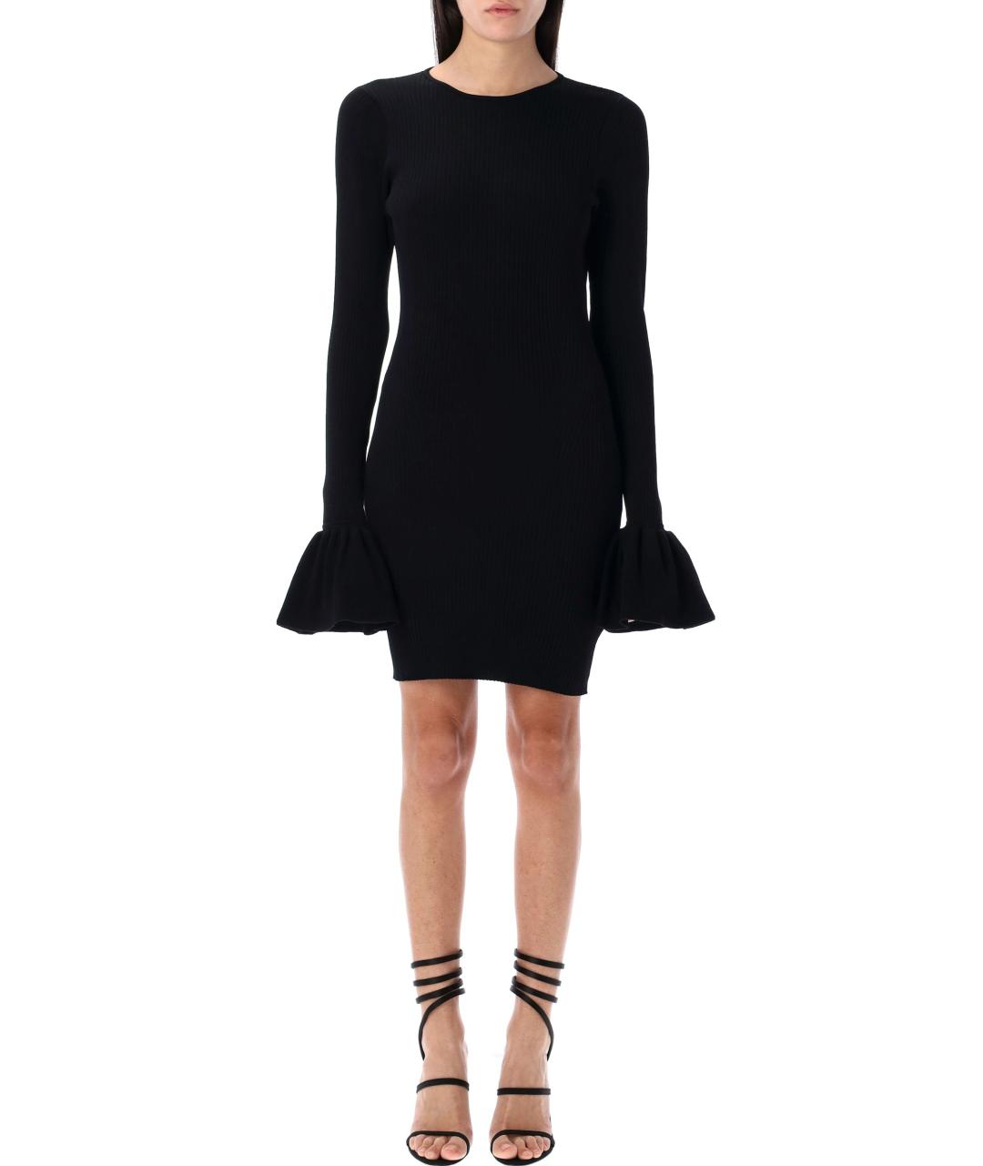 ROTATE Черное вискозное повседневное платье, фото 2