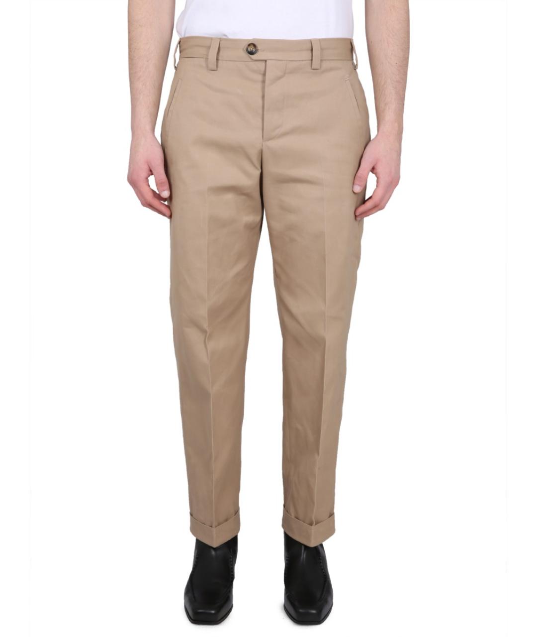 PT TORINO Бежевые хлопковые повседневные брюки, фото 5